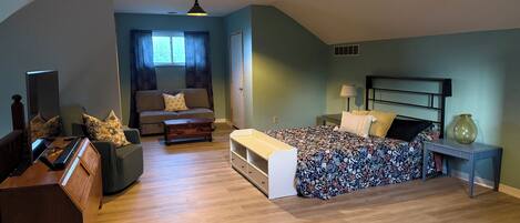 1 habitación, tabla de planchar con plancha, wifi y ropa de cama