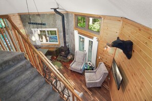 Interior - Large Octagon Cabin on Double Lot! Hot Tub, Fire place, Game room, Fire pit! (Ellijay)