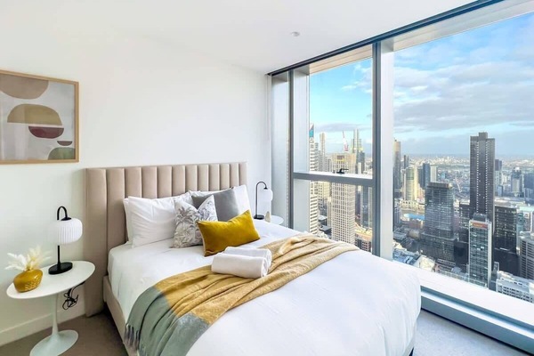 Bedroom with amazing skyline view