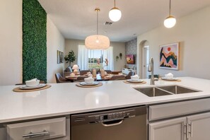 Dining - Chic 3BR Modern Condo, Spacious & Mickey-Themed (Four Corners)