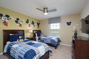 4 bedrooms, iron/ironing board, travel cot, WiFi