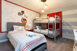 4 bedrooms, iron/ironing board, travel cot, WiFi