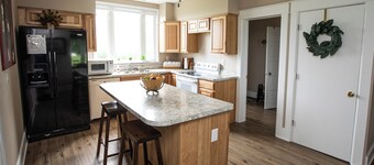 Completely renovated early 1900s farmhouse, country setting, and farm animals. 