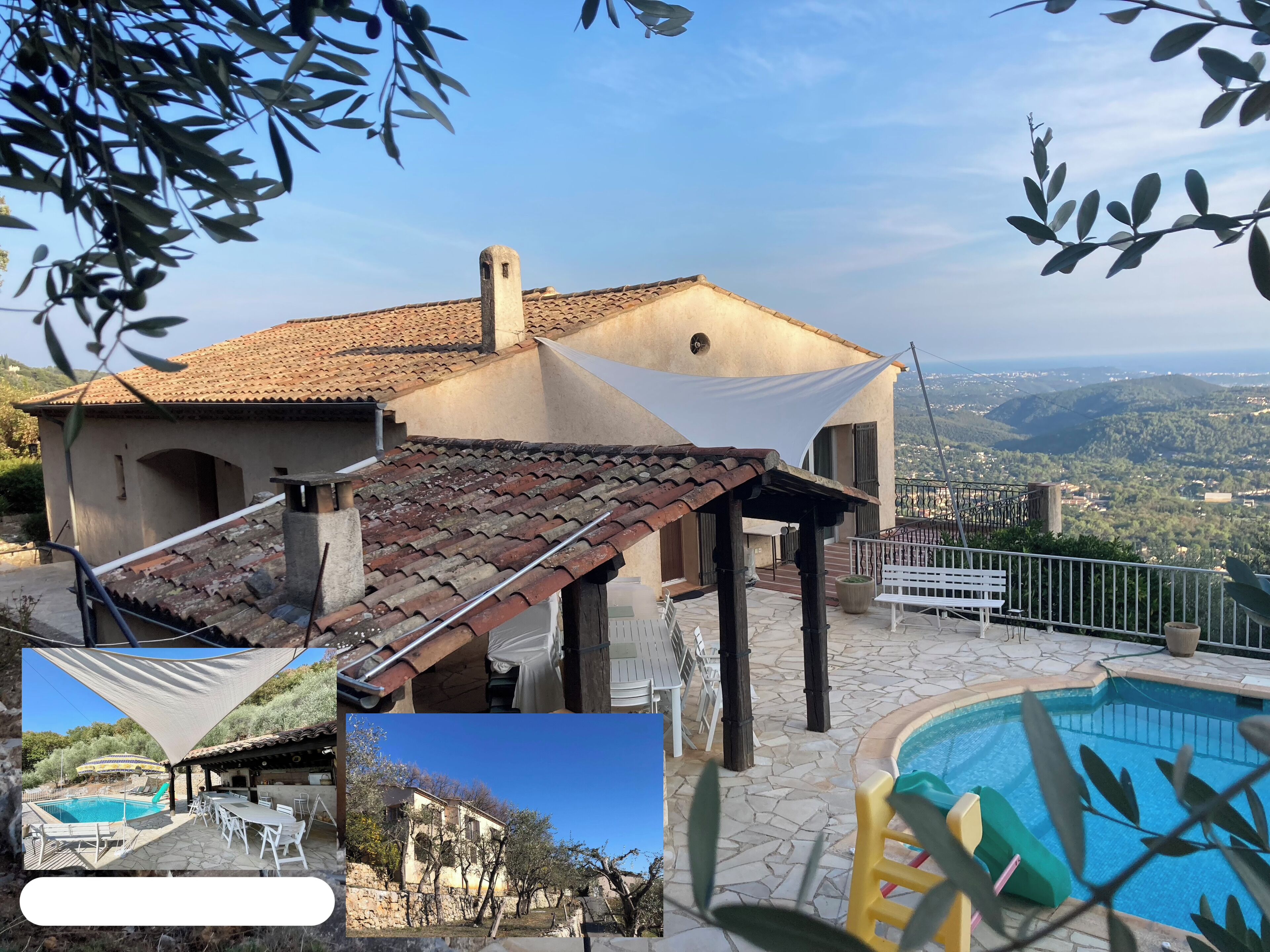 Family house, swimming-pool, panoramic view to Cannes bay and Esterel mountain