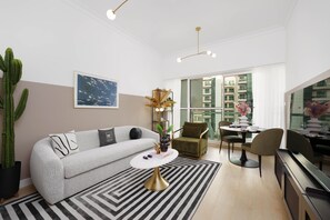 Comfort Apartment | Living area - Maison Privee - Superior Apt in Business Bay w/ Dubai Canal Views (Dubai)