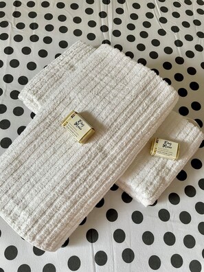 SĂšche-cheveux, serviettes fournies, savon, papier toilette