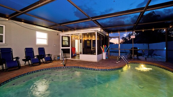 Outdoor pool, a heated pool