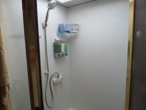 Towels, soap, shampoo, toilet paper