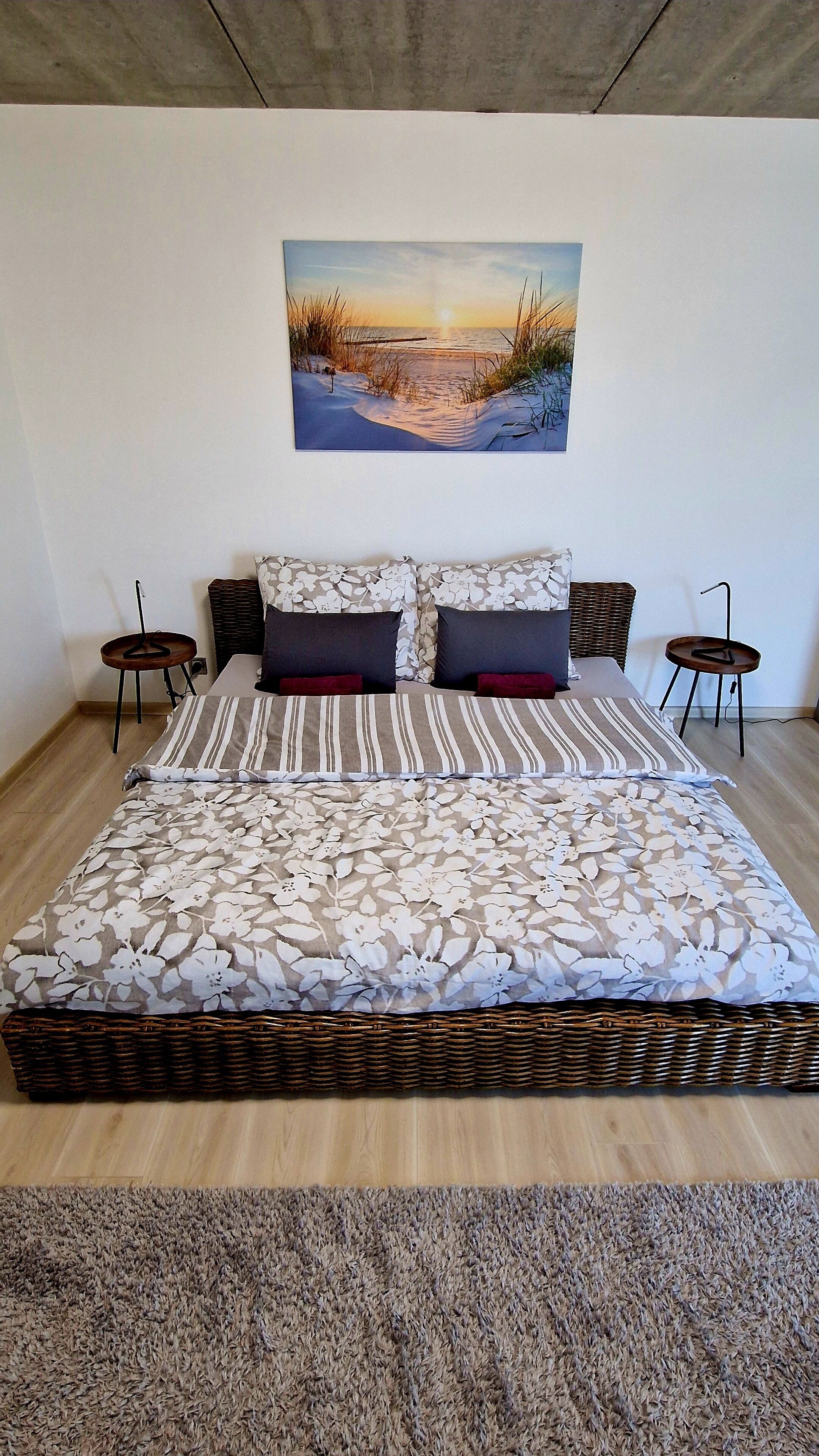 2 habitaciones, tabla de planchar con plancha, cuna de viaje y wifi 