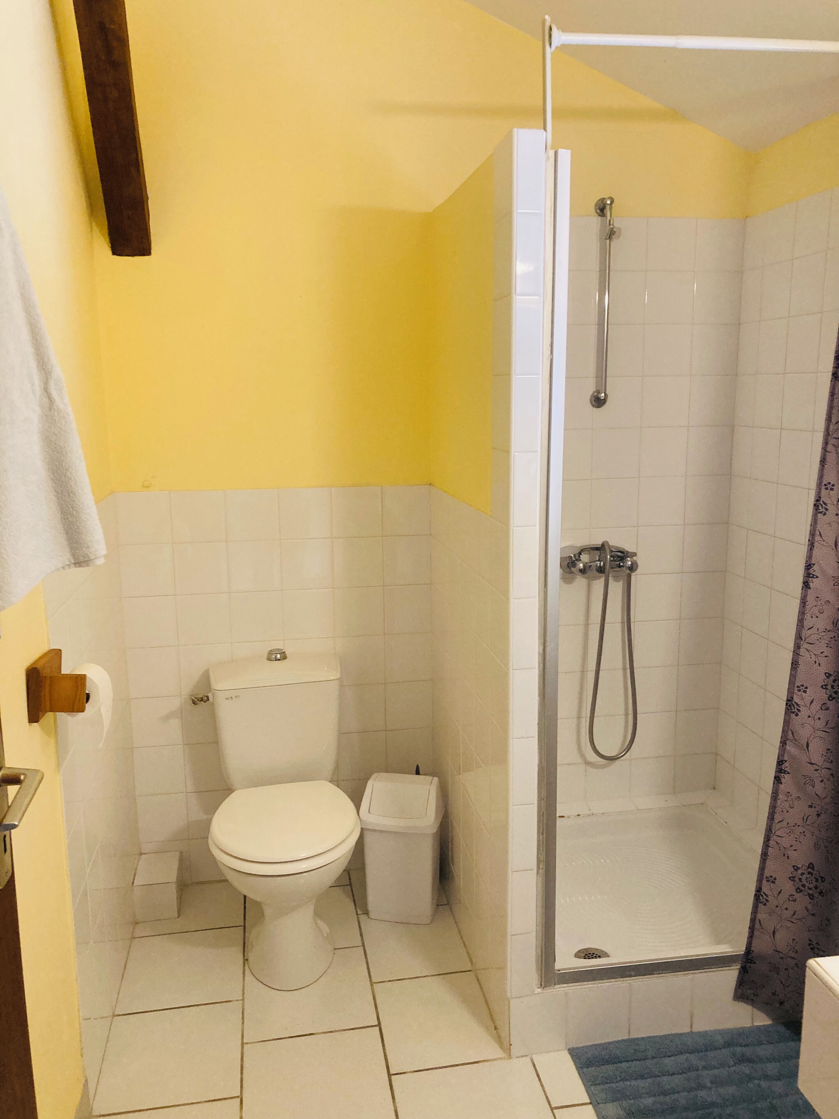 Sèche-cheveux, serviettes fournies, savon, papier toilette