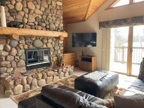 Smart TV, fireplace, table football