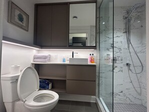 Towels, soap, toilet paper
