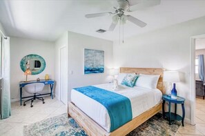 2 bedrooms, desk, iron/ironing board, travel cot