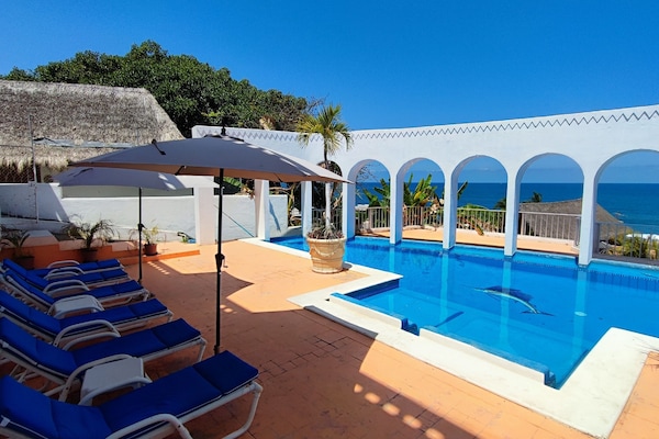 Outdoor pool, open 9:30 AM to 8:00 PM, sun loungers