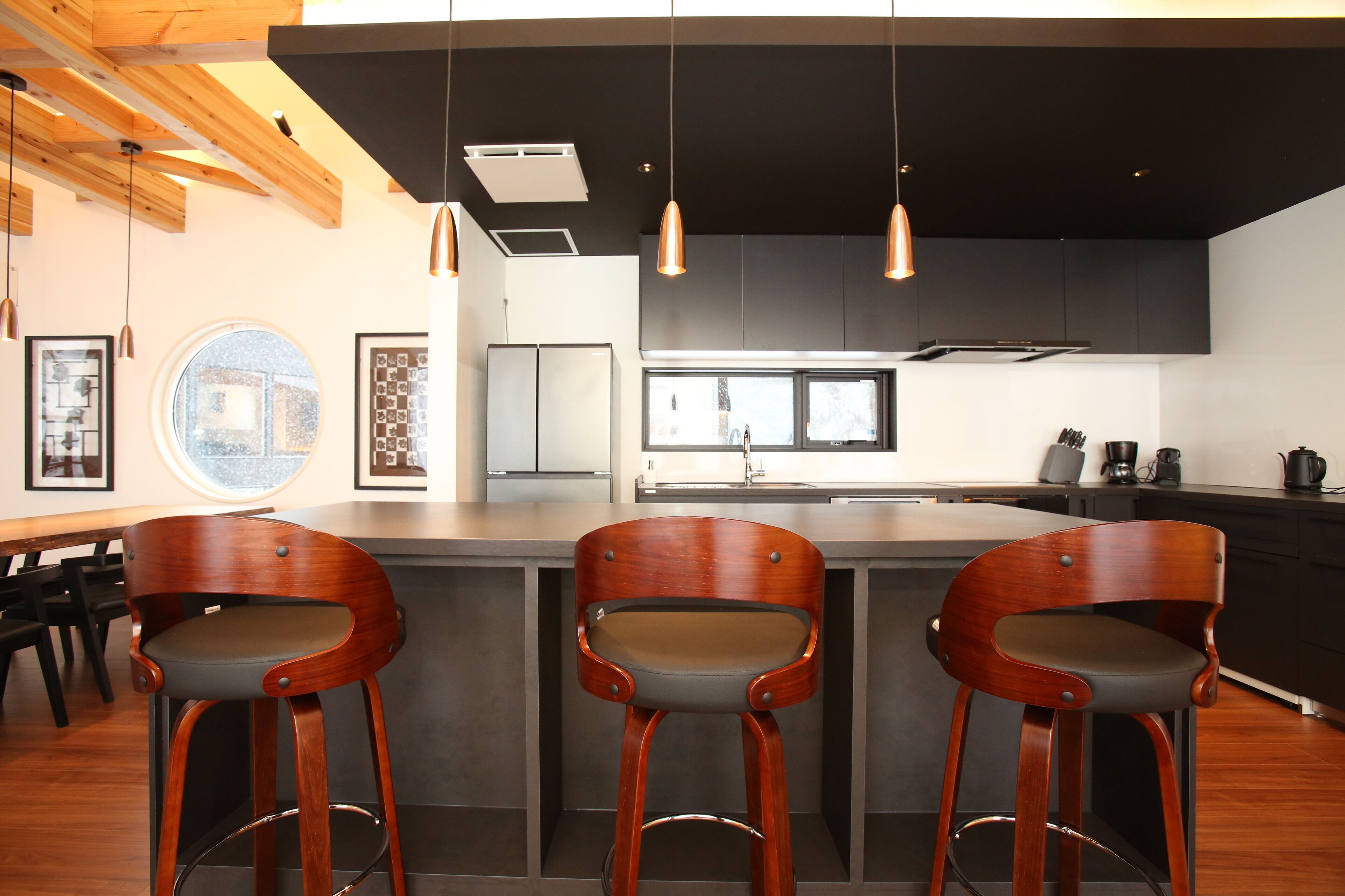 Villa | Private kitchen | Full-sized fridge, microwave, oven, stovetop
