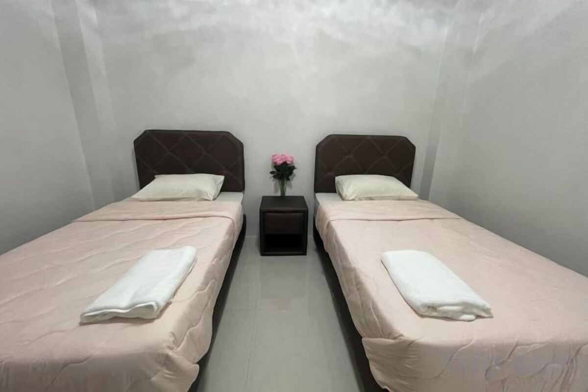 Blackout drapes, iron/ironing board, WiFi (free), bed sheets