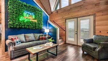 Smart-TV, Kamin, Videospiele, Musikbibliothek