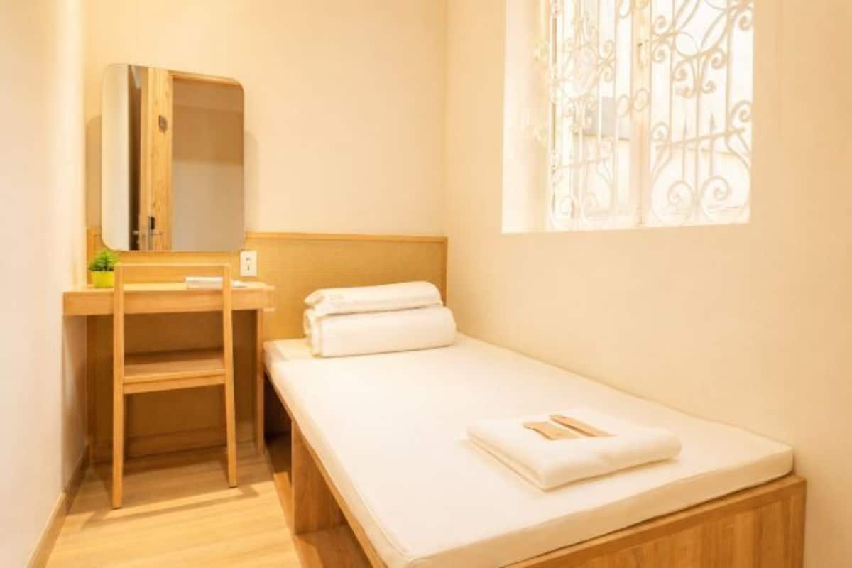 Individually furnished, desk, laptop workspace, blackout curtains