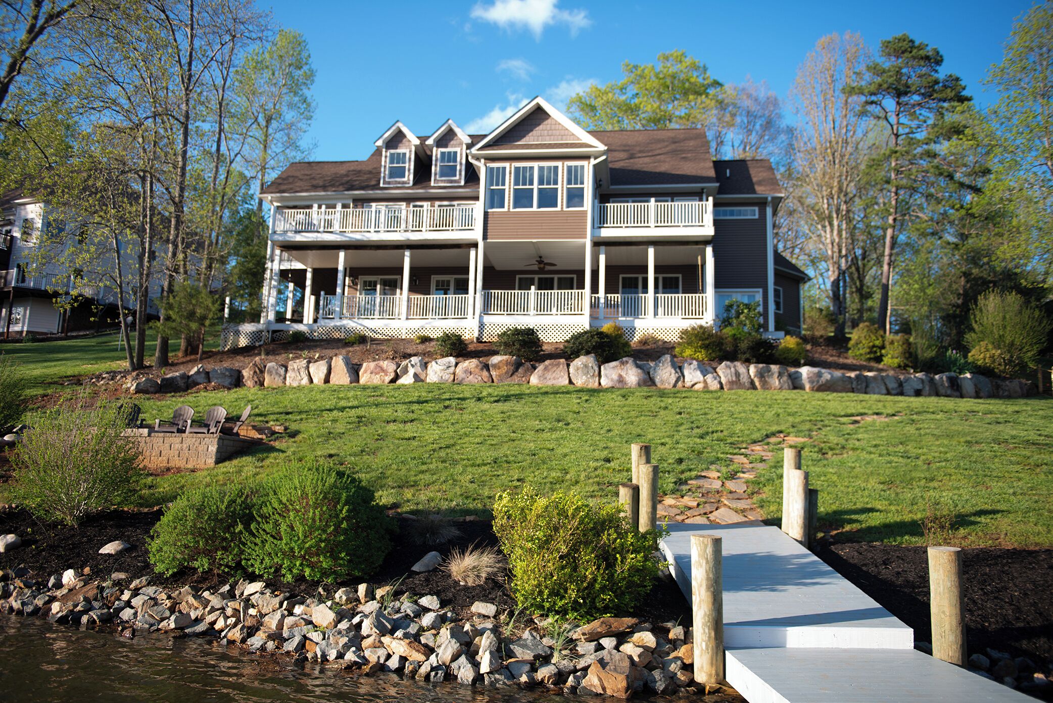 Relax in luxury in no wake zone with spacious living area and gourmet kitchen.