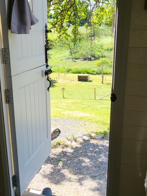 Interior - Plum Hut, romantic shepherd hut retreat with log burner, hot tub, pet friendly! (Paignton)