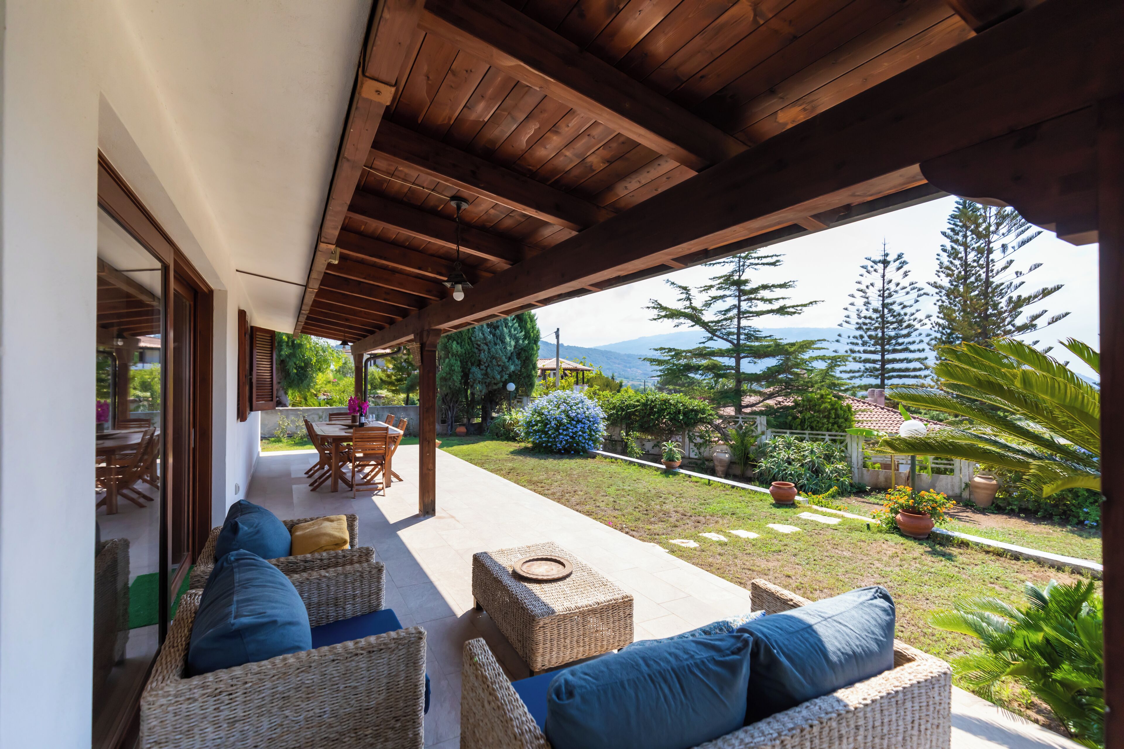 Familienvilla, 3 Schlafzimmer, eigener Pool, Meerblick | Terrasse/Patio