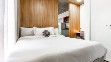 Lägenhet Premium | 1 sovrum, arbetsyta för laptop, gratis wi-fi och sängkläder