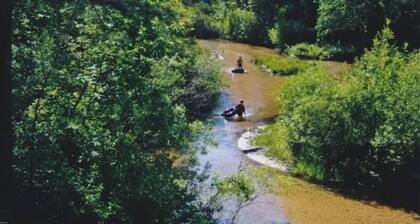 Riverfront cottage steps from Lake Michigan and the Dunes at Silver Lake!