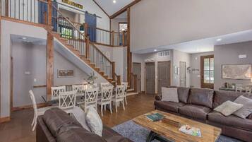 Smart TV, fireplace, video games, stereo