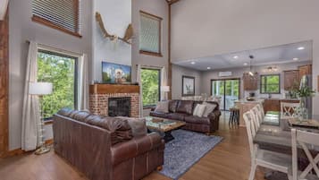 TV connectée, cheminée, jeux vidéo, chaîne hi-fi