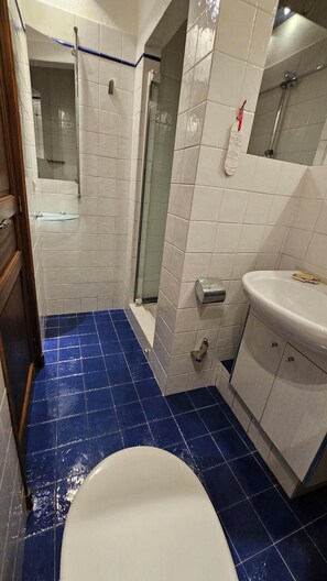 Douche, sèche-cheveux, serviettes fournies, papier toilette
