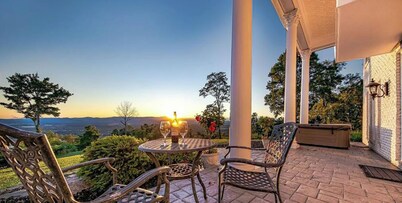 Private 12-Acre Mountain Estate with Blue Ridge Views, Game Room & Sleeps 20