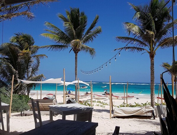 Sun loungers, beach towels