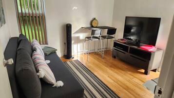 Smart TV, DVD player, books