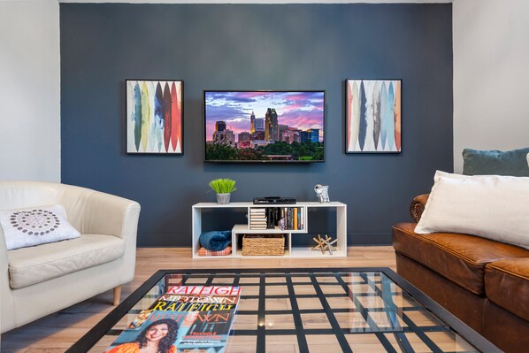 Smart TV, DVD player, books