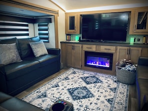 Fireplace, DVD player