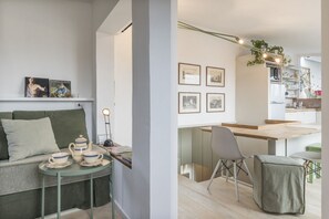 Living area - GuestHost - Exclusive loft located on the fourth and fifth floor of an ancient and characteristic building without a lift.In 75 square meters it comfortably accommodates 4 people with two bedroomsBreathtaking terrace overlooking the cityA few steps from  (Roma)