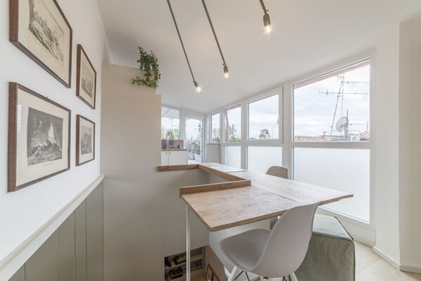 Dining - Exclusive loft located on the fourth and fifth floor of an ancient and characteristic building without a lift.In 75 square meters it comfortably accommodates 4 people with two bedroomsBreathtaking terrace overlooking the cityA few steps from the Imperial (Roma)