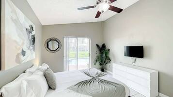 4 habitaciones, tabla de planchar con plancha, wifi y ropa de cama