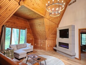 Smart TV, fireplace, video games, table football