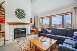 TV, fireplace, foosball, table tennis