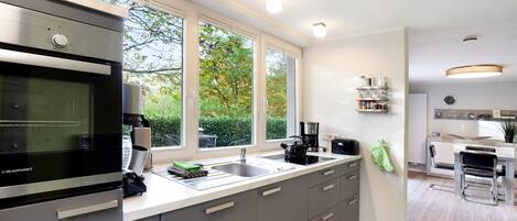 Fridge, oven, stovetop, dishwasher