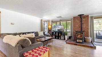 Smart TV, fireplace, computer monitors, printers