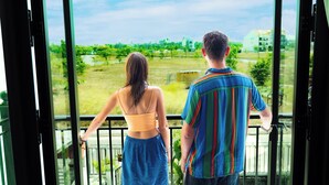 Uitzicht vanaf balkon