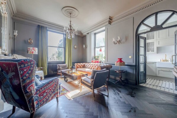 Basic Apartment, Multiple Beds | Living area | TV - Luxurious & Stylish 2BD Flat - South Kensington (London)