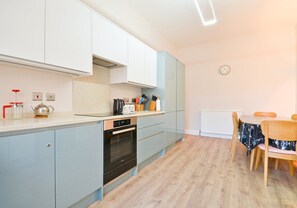 Fridge, oven, dishwasher, electric kettle
