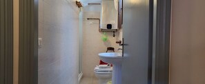 Regadera, secadora de cabello, bidet, toallas 