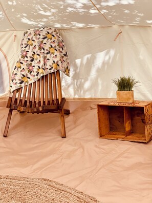 Interior - Glamping Getaway with kitchenette on Flower and Alpaca farm (Niles)