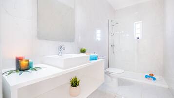 Bathtub, hair dryer, towels