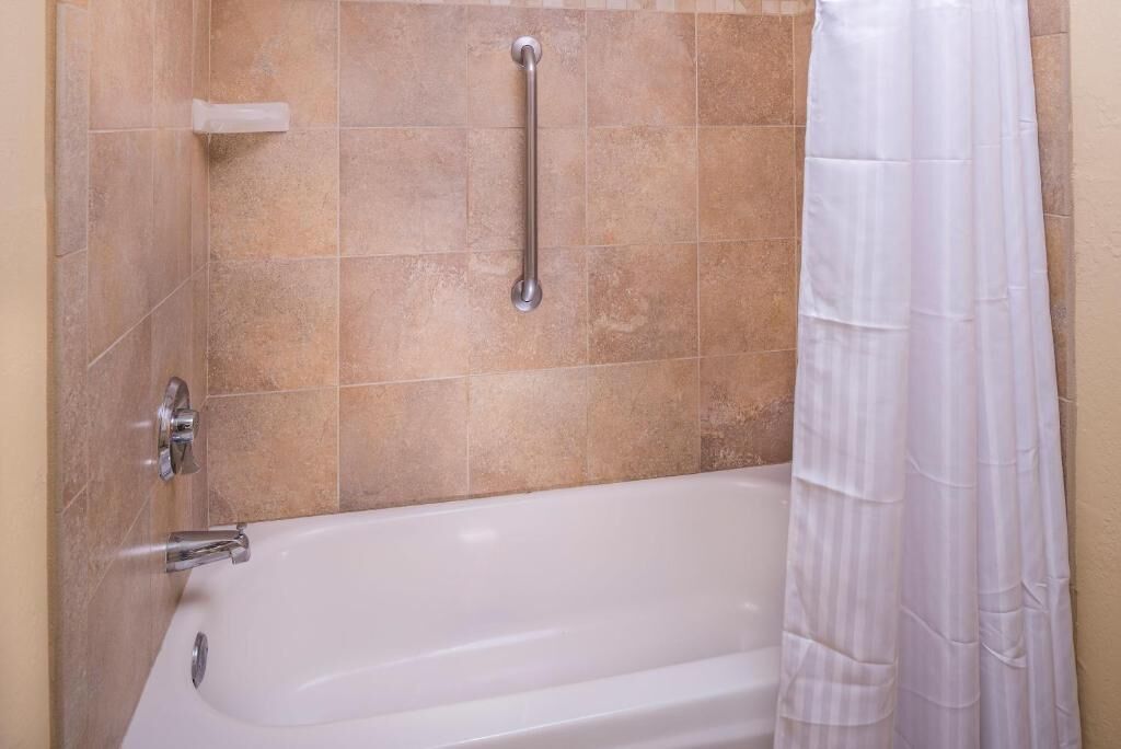 Hair dryer, towels, toilet paper