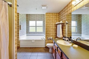 Hair dryer, towels, toilet paper